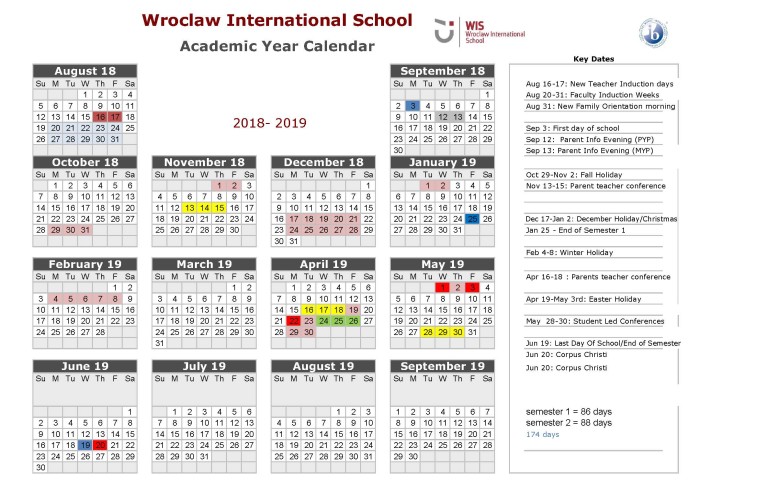 Calendars – WIS Wrocław International School